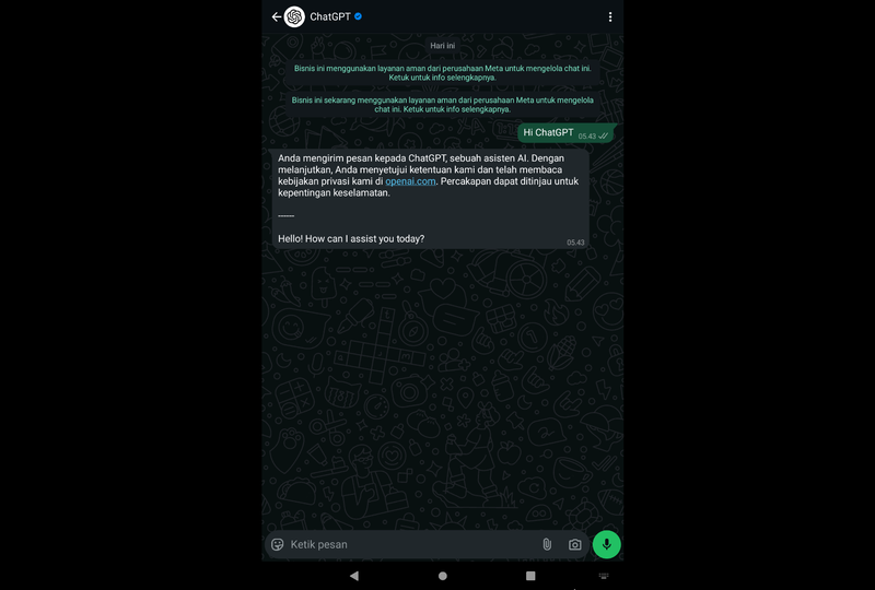 chatgpt di whatsapp