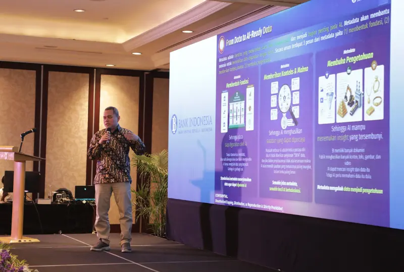 Muhammad Zikri Direktur Departemen Inovasi dan Digitalisasi Data Bank Indonesia dalam acara Data & AI in Finance