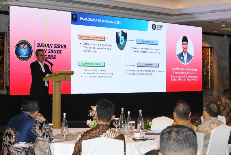 Slamet Aji Pamungkas Deputi Keamanan Siber dan Sandi Perekonomian Badan Siber dan Sandi Negara (BSSN) dalam Acara Data Security Summit 2026