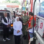 Sidak Khofifah Indar Parawansa ke SPBU Pertamina Karanglo