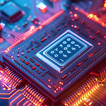 Ilustrasi Chip Quantum Computing