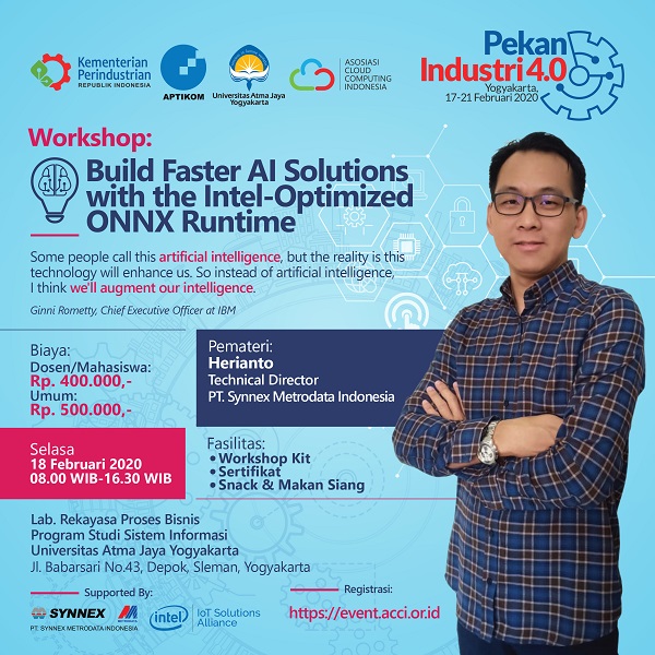 Pekan Industri 4.0 @ Yogyakarta: Workshop Artificial Intelligence